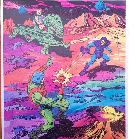 Vintage Mattel 1984 MOTU Golden He-Man Battlecat Frame Tray Puzzle. New - Picture 4 of 8